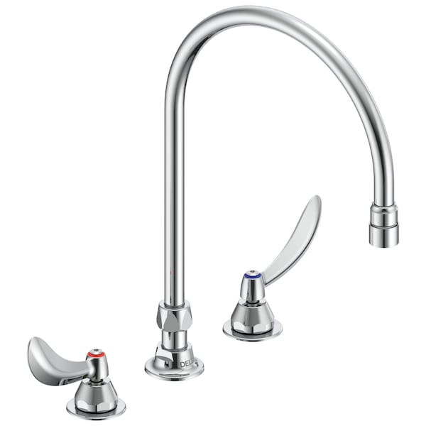 Delta Commercial 27C1 / 27C2 Two Handle 8 In Below Deck-Mount Faucet In Chrome 27C2934-R7 - main