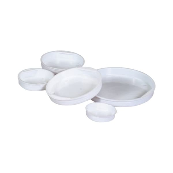 The Packaging Wholesalers Plastic End Caps, 2-1/2" Dia., White, 100/Pack MTCAP25 - main