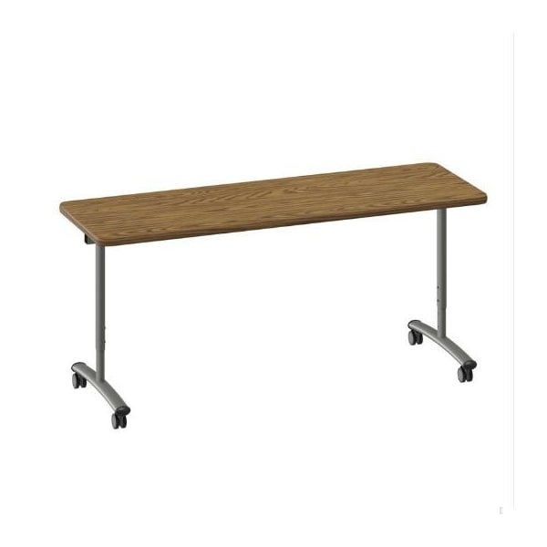 Correll Rectangle Premium Sit To Stand HPL Flip Top Table, 72 in W, 28 in to 38 in H, Particleboard Top FTS2472-20-14-20 - main