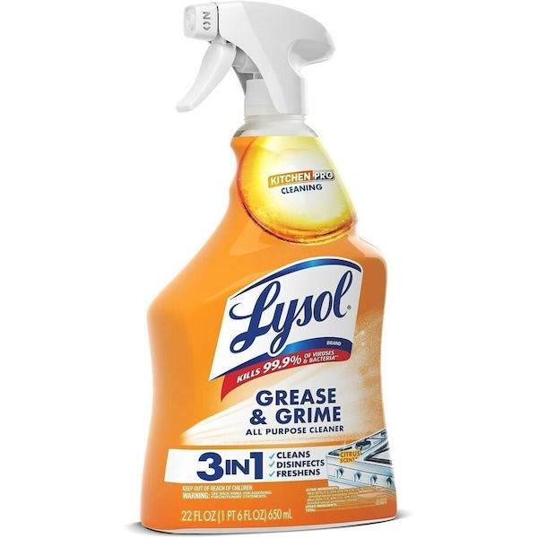 Lysol Kitchen Cleaner, Trigger Spray Bottle, 22 oz, Citrus, 9 PK 79556 - main