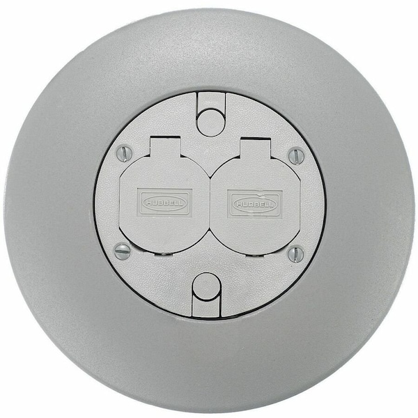 Hubbell Wiring Device-Kellems Box Cover, Floor Box Type, Non-metallic, Furniture Feed Cover Type FRFGYA - main