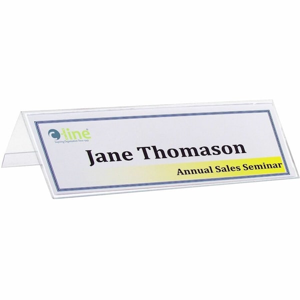 C-Line Products Medium rigid Heavyweight Plastic Name Tent Holder, 2 1/2 x 8 1/2, Clear, 25/BX 87597 - main