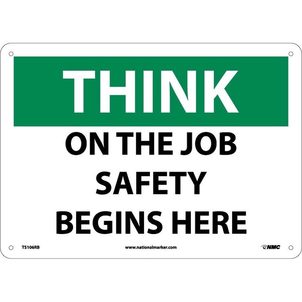 Nmc Think On The Job Safety Begins Here Sign, TS106RB TS106RB - main