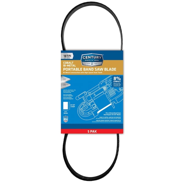 Century Drill & Tool Cobalt Bi-Metal Portable Band Saw Blade 15818 - main