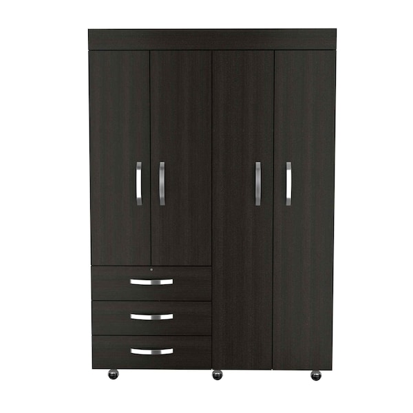 Homeroots 47" Black Three Drawer Combo Dresser 478415 - main