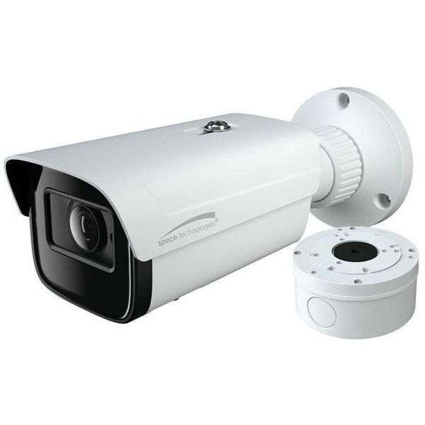 Speco Technologies 4MP H.265 IP Bullet Camera with IR, WDR, 2.8-12mm motorized Lens, Included Junction Box, White, NDAA O4VB2M - main