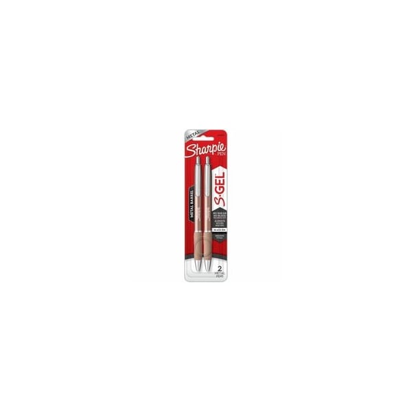 Sharpie S-Gel Pens, 0.7 mm Pen Point, Black Ink, Champagne Metal Barrel, 6PK 2194707 - main