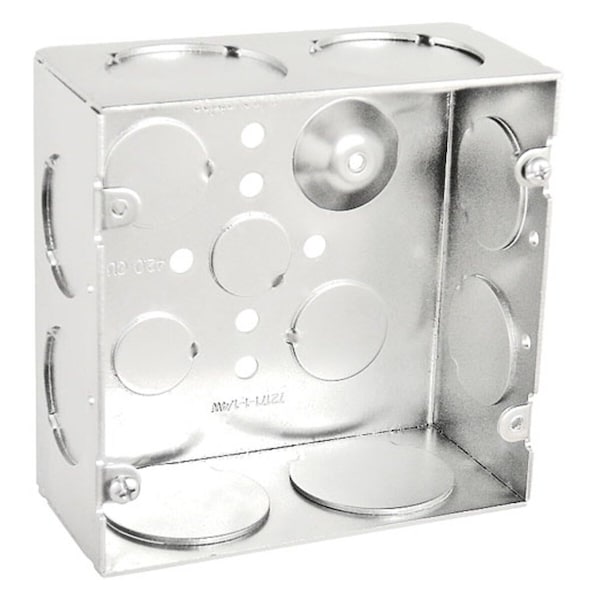 Southwire Electrical Box, 42 cu in, Junction Box Type, Steel, Square Shape 72171-1-1/4W - main