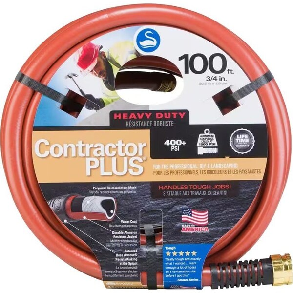 Swan 100 ft L Garden Hose, Rubber Tube, Red CSNCG34100 - main