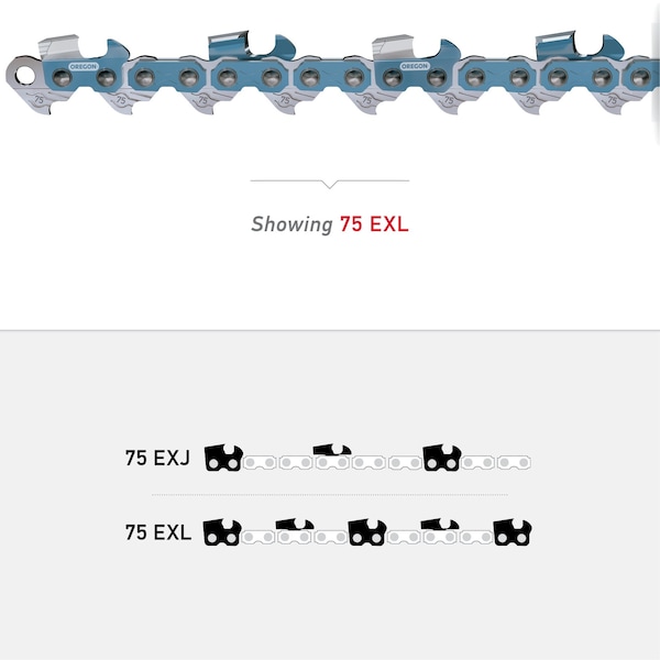 Oregon PowerCut Saw Chain, 75EXL, 3/8in. Pitch, .063in. Gauge, 60 Drive Links 75EXL060G - main