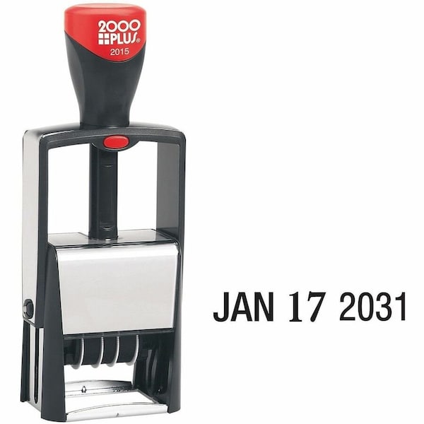 2000 Plus Date Stamp, Heavy Duty, Self-Inking, Black 011200 - main