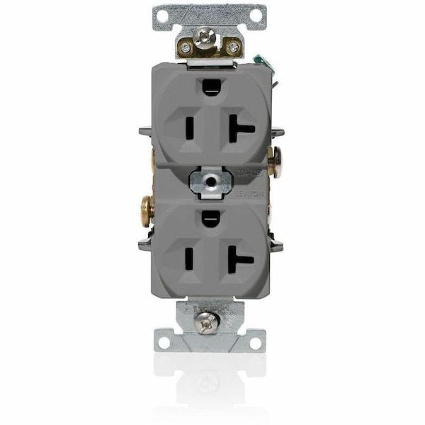 Leviton Duplex Receptacle/Oultet, 20 Amp C5362-GY - main