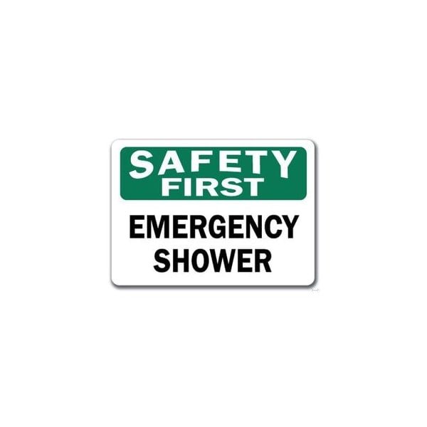 Signmission Safety Sign, 14 in Height, Plastic, 10 in Length, Emergency Shower SF-Emergency Shower - main