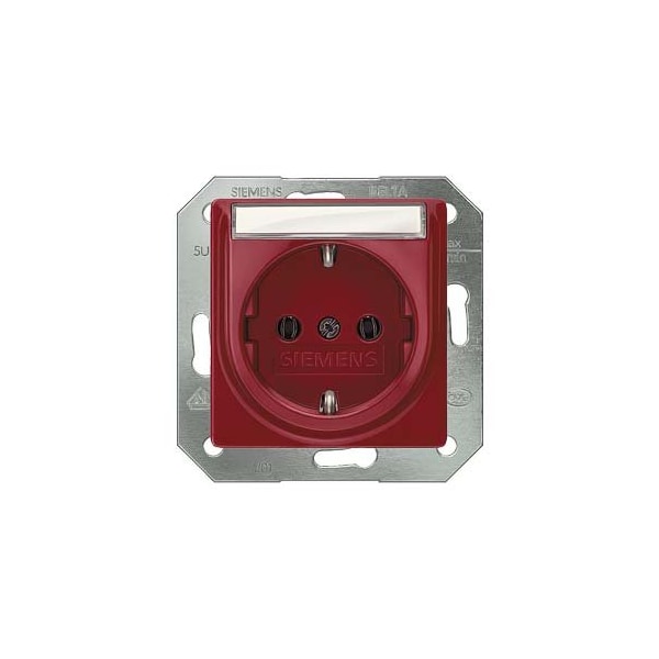 Siemens DELTA i-system red SCHUKO socket outlet 10/16 A 250 V With screwless Connection 5UB1536 - main