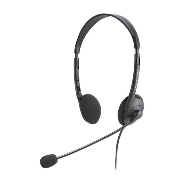 Compucessory CCS15154 Lightweight Stereo Headphones with Microphone 71 in. Cord BK CCS15154 - main