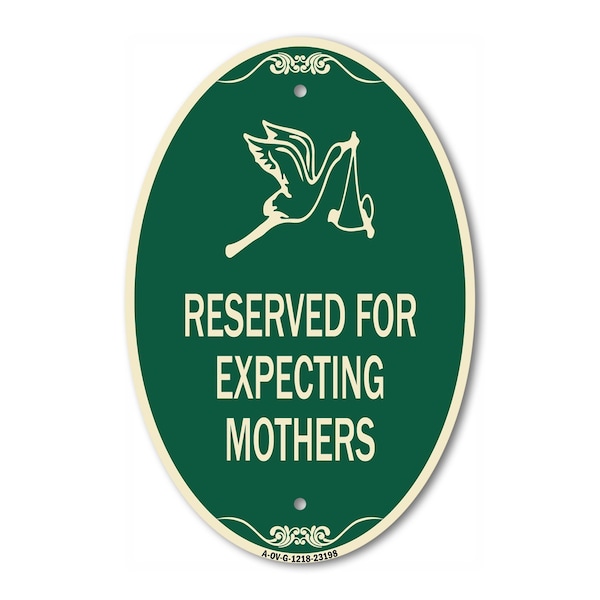 Signmission Reserved for Expecting Mothers, 12 Inch X 18 Inch Architectural Oval, Heavy Gauge Aluminum A-OV-G-1218-23198 - main