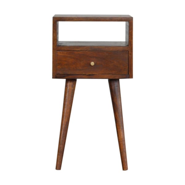 Homeroots 22" Brown Solid Wood Square One Drawer Nightstand 651486 - main