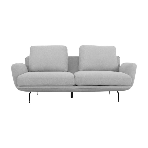 Homeroots Contempo Retro 78in Light Gray Loveseat 480890 - main