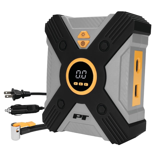 Performance Tool AC DC Tire Inflator, Auto Stop, Digital Gauge, LED Light W7904 - main