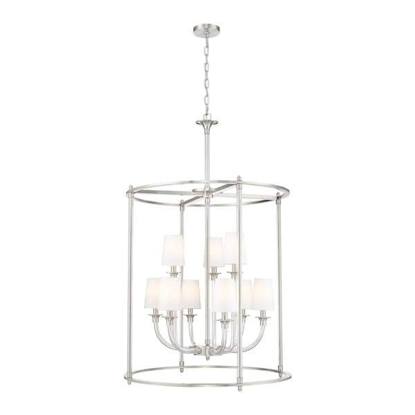 Z-Lite Katerina 9 Light Chandelier, Brushed Nickel, 28 In W x 46 In H 1950-9C-BN - main