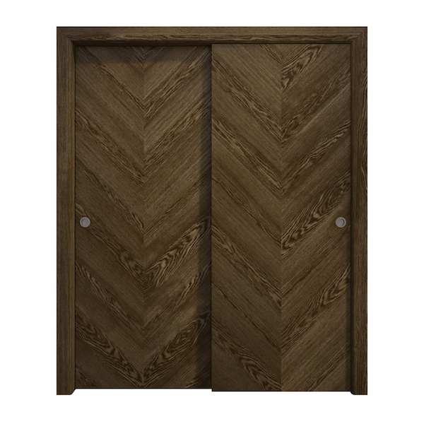 Sartodoors Sliding Closet Bypass Doors 48 x 84 inches, Ego 5005 Marble Oak, Rails Hardware Set, Wood Solid B EGO5005DBD-DMR-4884 - main