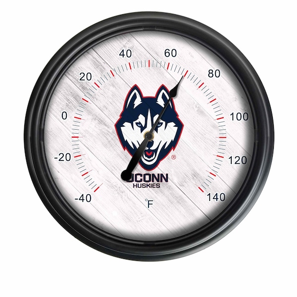 Holland Bar Stool Co University of Connecticut Indoor/Outdoor LED Thermometer ODThrm14BK-08ConnUn - main