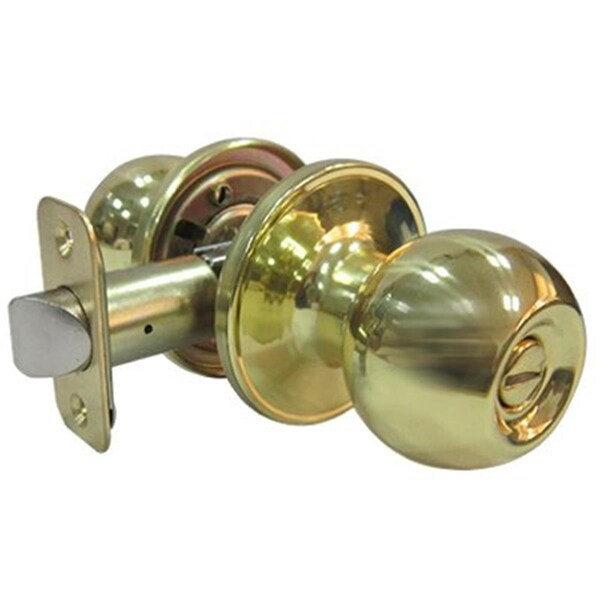 Taiwan Fu Hsing Industrial Tru-Guard Privacy Lockset, Ball Knob Style - Polished Brass 221782 - main