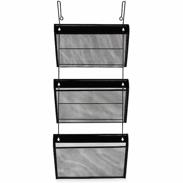 Universal One Mesh Three-Pack Wall Files with Hanger, Letter, Black UNV20011*** - main