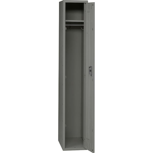 Tennsco Wardrobe Locker, 12 in W, 18 in D, 72 in H, (1) Tier, (1) Wide, Medium Gray STS-121872-AMG - main