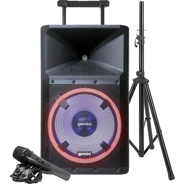 Gemini Bluetooth Party Speaker with Party Lights Microphone and Speaker Stand All GSP-L2200PK - main