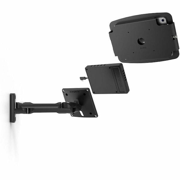 Compulocks iPad Pro 12.9IN 3-6th Gen Space Enclosure Swing Wall Mount Plus Hub Black 827B299PSENBH01 - main