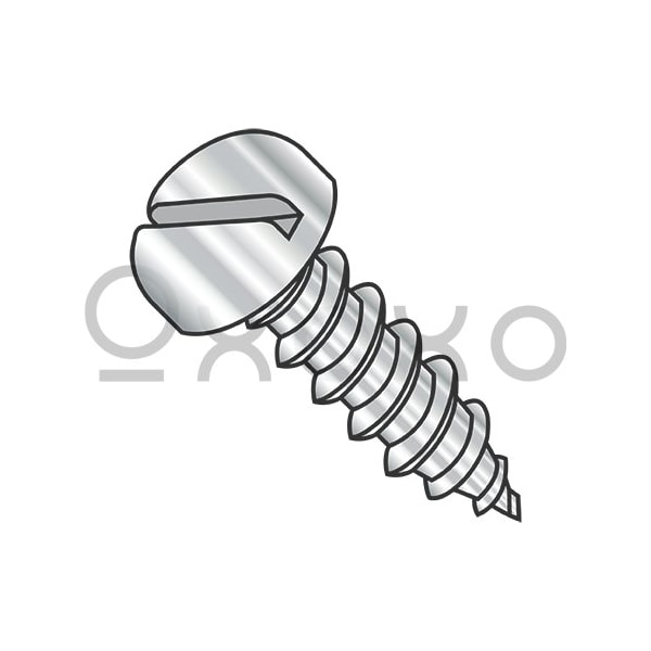 Oxoxo 4-24X3/8 Slot Pan Self Tapping Screw Type A B Fully Threaded 18 8 Stainless, 5000PK 299075 - main