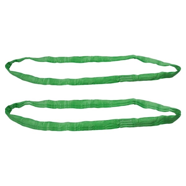 Mytee Products Round Sling 8ft Green 5300# Vertical 4200 # Choker 10600 # Basket, 2PK RSL-8-5300x2 - main