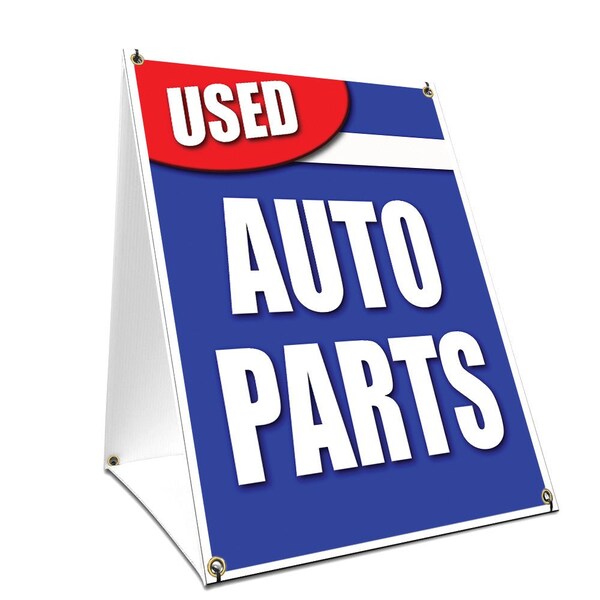 Signmission Used Auto Parts, 36 Inch x 24 Inch A-frame Yard Sign, Plastic Sign SBC-2436-Used Auto Parts - main