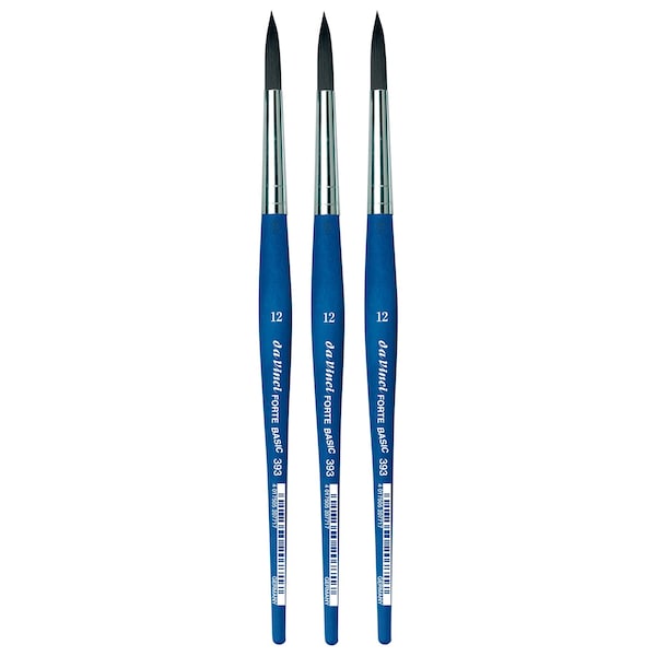 Da Vinci FORTE BASIC Student Brush, Synthetic, Acrylic, Round, Series 393, Size 12, 3PK VA-393_12 - main