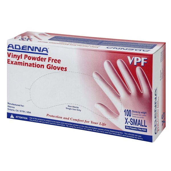 Safety Zone 4 mil Vinyl Powder Free Examination Gloves - Clear, XS - Case of 1000 VPF230 - main
