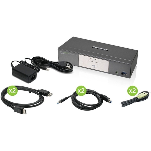 Iogear 2-PORT DISPALYPORT KVMP WITH USB3.0 HUB Expand your USB 3.0 peripherals connecti GCS1902 - main
