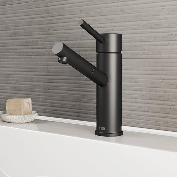 Vigo Noma Single Handle Single-Hole Bathroom Faucet in Matte Black VG01009MB - main