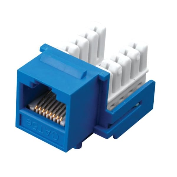 Vanco CAT5e RJ45 90 Degree Keystone Jack 110 Style White - 820423 - main