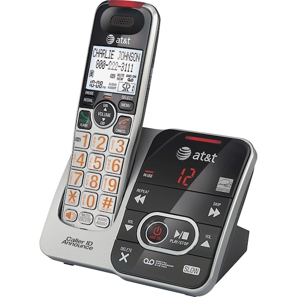 Att Cordless Answering System w/CID, Cordless, Black/Silver CRL32102 - main