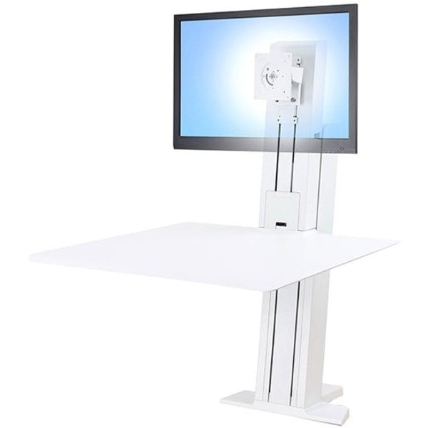 Ergotron WorkFit-SR Single Monitor Standing Desk Workstation, White 33-415-062 - main