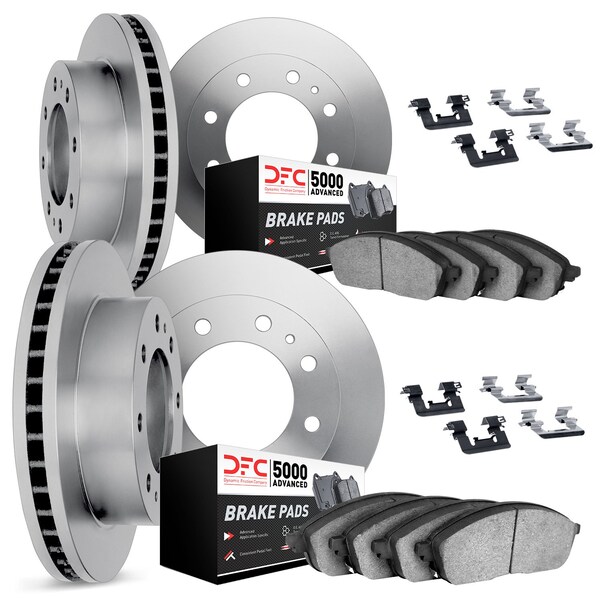 Dynamic Friction Co DFC Brake Rotor with 5000 Brake Pads and Hardware Kit 6514-40015 - main