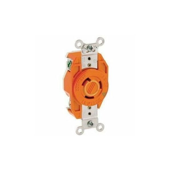 Leviton LockingReceptacle, 20A, 125VAC, Orange 2310-IG - main