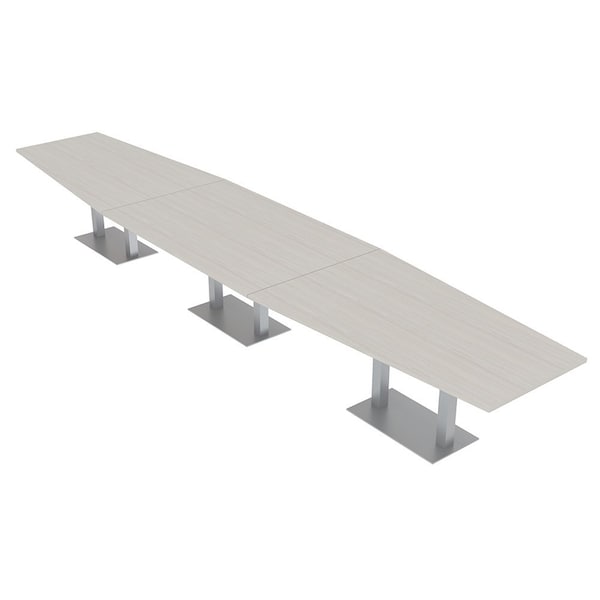 Skutchi Designs Hexagon Conference Table With Power Unit, 48 in W, 216 in L, Ivory HAR-HEX.IR-48X216-DOU-K458-NA - main