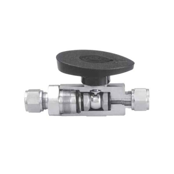 Hoke 7000 Series 3-Way Fixed Ends Ball Valves - 1/2in FNPT All Ports, 2000 PSI, -20 Deg. To 350 Deg. F 7092F8Y - main