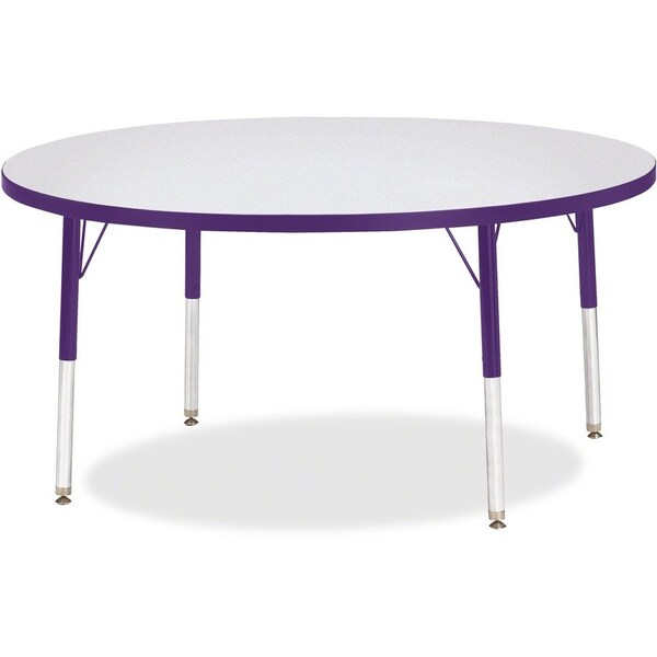 Jonti-Craft Berries Round Activity Table, 48 in. Diameter, E-height, Freckled Gray/Purple/Gray 6433JCE004 - main