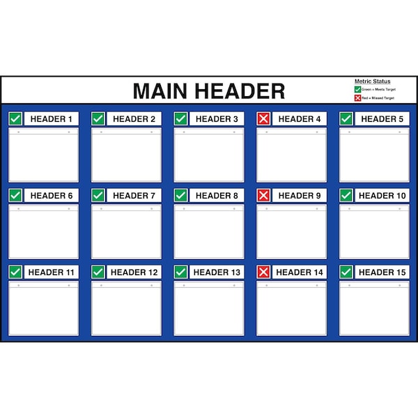 5S Supplies Lean Metric Board 72in x 46in ACRYLIC LMB-7246-ACRYLIC-NOSTAND-STANDARD - main
