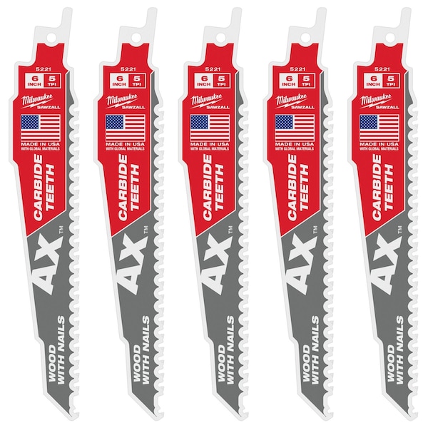 Milwaukee Tool THE AX w/CARBIDE TEETH 5T 6L 5PK 48-00-5521 - main