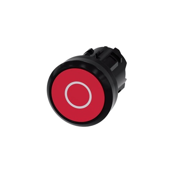 Siemens Pushbutton, 22 mm, round, plastic, red, inscription: O 3SU1000-0AB20-0AD0-ZY19 - main