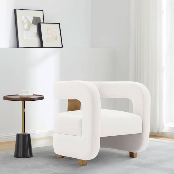 Manhattan Comfort Modern Amirah Velvet Accent Chair in White AC060-WH - main